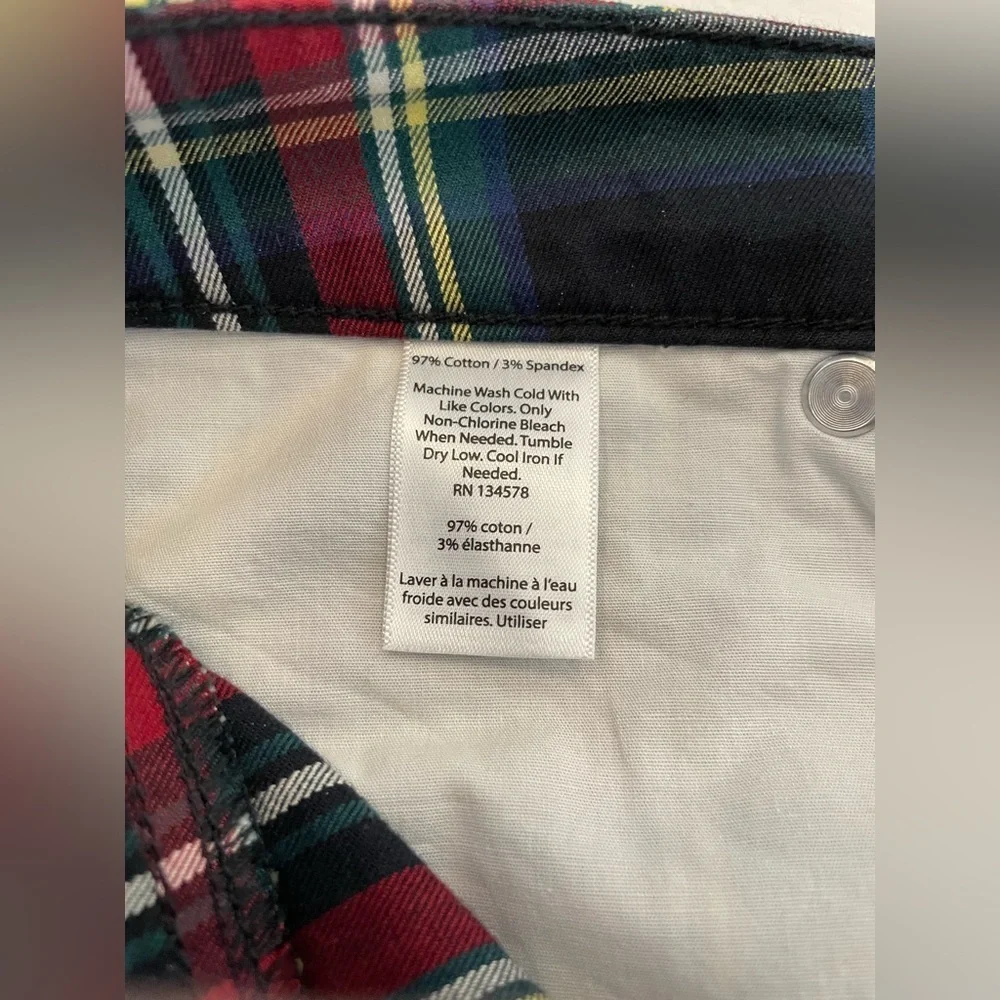 Vineyard Vines Sm Sz 6 Tartan Plaid High Rise Jolly Stretch Slim Cotton NWT - Picture 11 of 17